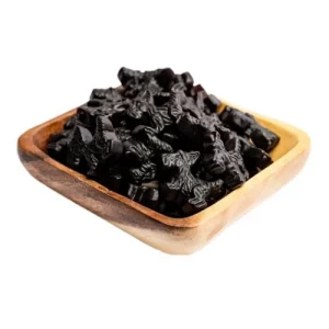 black licorice scottie dogs in a bowl